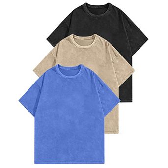 Womens Vintage Washed Oversized Boyfriend Fit Cotton Tee