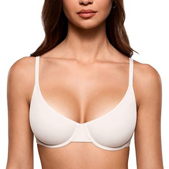 Women's Unlined Underwire Balconette Tshirt Bra Plush Comfort Support