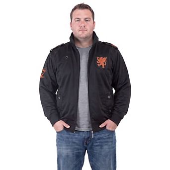 Big Men's Cinement Embroidery Patches Tricot Moto Jacket