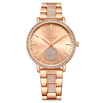 Madison 5525 38mm Silver Crystal Studded Watch with Stainless Steel Bracelet - Model 5525