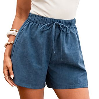 Women's Cupshe Straight Leg Elastic Waist Drawstring Shorts