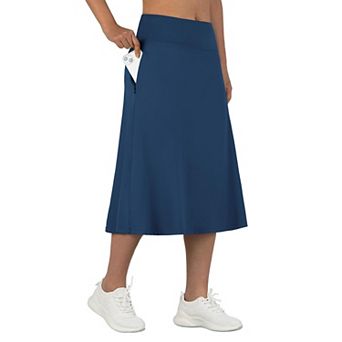 Women Midi Skorts With Pockets High Waisted Quick Dry Athletic Tennis Skirt