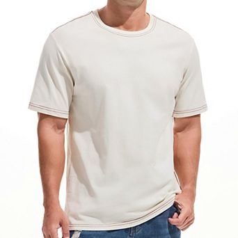 Men's Heavy Weight Crew Neck Cotton T-shirt Pre Shrunk Thick Durable Casual Tee