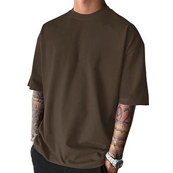 Men's Oversized Drop Shoulder Workout Tshirts Dry Fit Breathable Loose Casual Tee