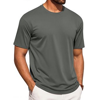 Men's Crew Neck Short Sleeve Sun Protection Wicking Casual Drop Shoulder Tee
