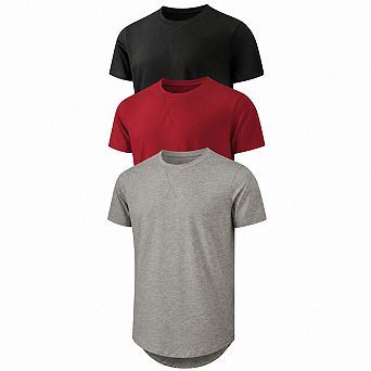 Men's 3-Pack Cotton Polyester Blend Modern Fit Casual Tee for Office Date Club Beach Wear