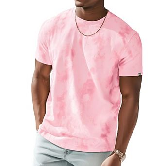 Mens Crew Neck T Shirts Lightweight Short Sleeve Tie Dye Print Casual Fashion Tee