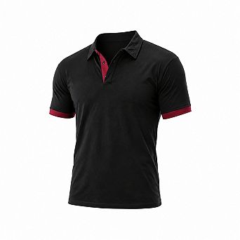 Mens Slim Fit Cotton Spandex Short Sleeve Polo Casual Top