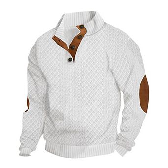 Men's Casual Pullover Sweatshirt Long Sleeve Stand Collar Quarter Zip Lightweight Warm Outdoor Top