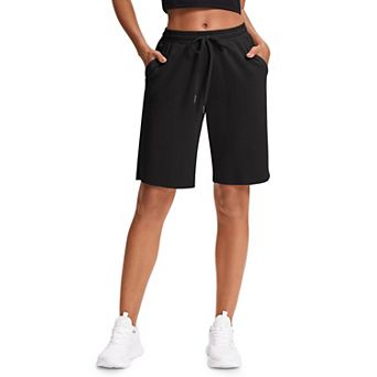 Women's Pull On Bermuda Shorts Breathable Drawstring Deep Pockets Casual Lounge Wear