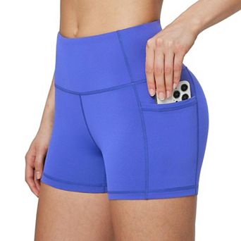 Women's High Waist Biker Shorts With 3 Pockets Breathable Stretch Workout