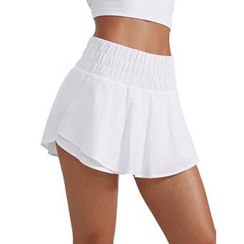 Women High Waisted Quick Dry Athletic Skort With Zip Pocket For Workout Golf Tennis Running