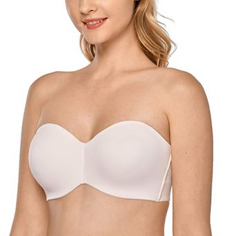 Women's Strapless Unlined Minimizer Bra Silicone Grip Underwire Support Removable Straps