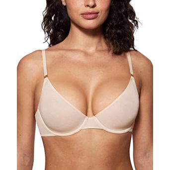 Women's Unlined Sheer Underwire Balconette Demi Bra