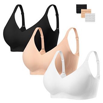 3-Pack Wireless Seamless Full Coverage Bras Soft Comfort Push Up Support