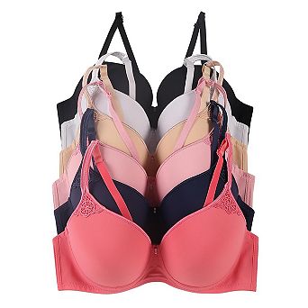 6-Pack Molded Cup Wireless Full Coverage Comfort Bras
