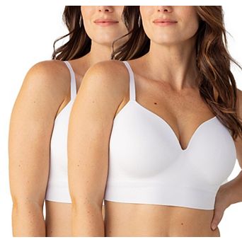 2-Pack Womens Full Coverage Wirefree Lift Bra Plus Size Support