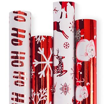 Wrapping Paper Metallic Foil Christmas Elements Holiday Gift Wrap Craft Supplies