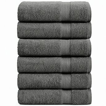 100% Cotton Quick Dry Absorbent Soft Towel Set of 6 for Gym Spa Bathroom Pool Shower