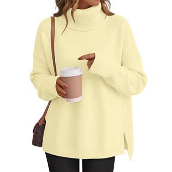 Womens Turtleneck Oversized Sweater Fall Fashion Outfit
