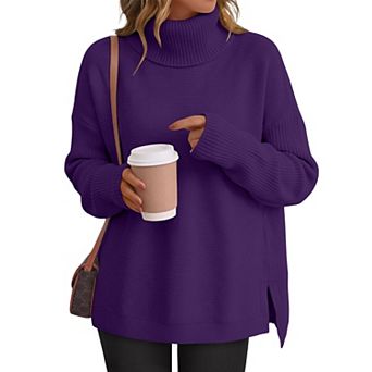 Womens Turtleneck Oversized Sweater Fall Fashion Outfit
