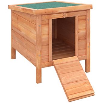 PawHut Small Wooden Rabbit Hutch Bunny Cage Guinea Pig Cage Duck House Dog House with Openable
