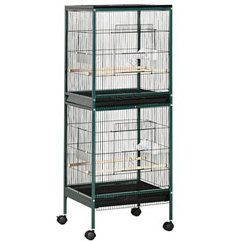PawHut 55-Inch Large Flight Bird Cage, Bird Aviary Indoor with Multi-Door Design