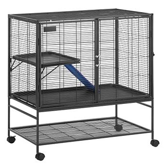 39" Metal Small Animal Cage 2 tier Rolling Ferret Cage