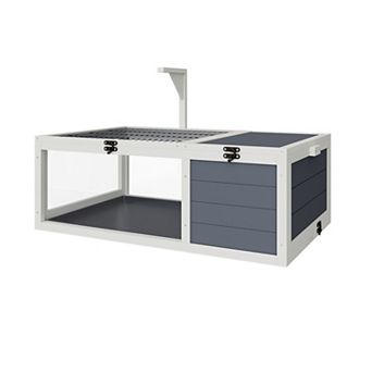 Reptile Habitat Tortoise House with Lamp Holder, 3 Acrylic Observation Windows