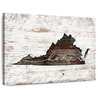 Virginia Home Map Wall Art