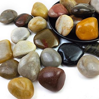 10lb River Rocks 2 to 3 Inch High Polished Decorative Pebbles for Landscaping Vase Filler Fish Tank