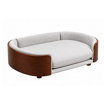 Scandinavian style Elevated Dog Bed Pet Sofa With Solid Wood legs and Walnut Bent Wood