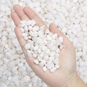 10 lb Pack Natural Polished White River Pebbles 38 Inch Stones for Plants Vase Aquarium Decor