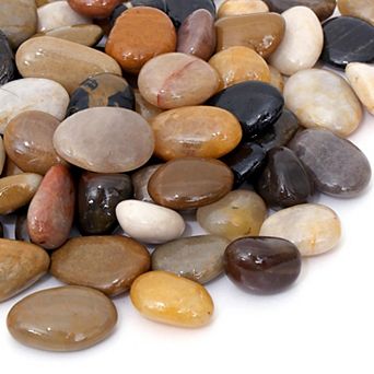 10LB Mixed Color River Rocks 1 to 1 34 Inch 440 pc for Garden Landscaping Planters Decor