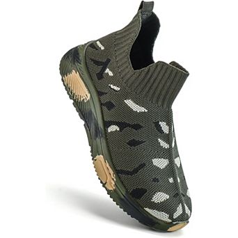 Daclay Kids Running Shoes Boys Girls Breathable Knit Mesh Hook & Loop Athletic Sneakers