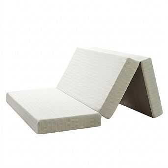 6" Tri Folding Memory Foam Mattress with Washable Cover, Storage Bag, Foldable Mattress