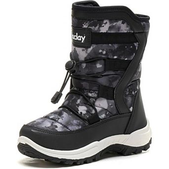 Daclay Kids Snow Boots Boys Girls Unisex Toddler Warm Fur-Lined Water-Resistant Winter Shoes