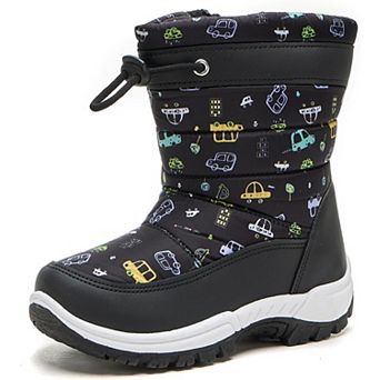 Daclay Toddler Boys Girls Unisex Snow Boots Water-Resistant Warm Fur-Lined Winter Shoes