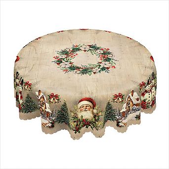 Machine Washable Christmas Tablecloth Festive Table Cloths Seasonal Table Cover for Parties
