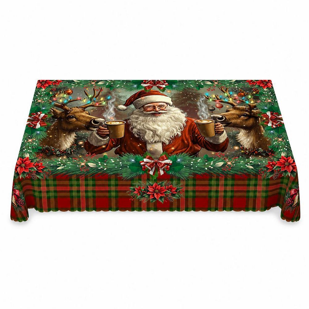 Christmas Tablecloth Machine Washable Table Cloths Elegant Table Cover ...