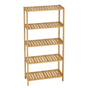 4 tier Bathroom Shelf Narrow Freestanding Storage Rack with Slatted Shelves for Small Spaces