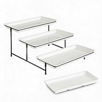 Dessert Snack Cake Stand, Display Rack with Foldable Metal Frame, Space-Saving, Easy Assembly