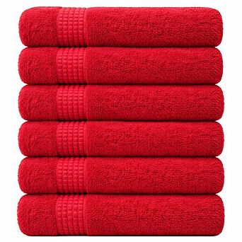 6-Pack Ring Spun Cotton Hair Towels Ultra Soft Quick Dry Absorbent Multi Use