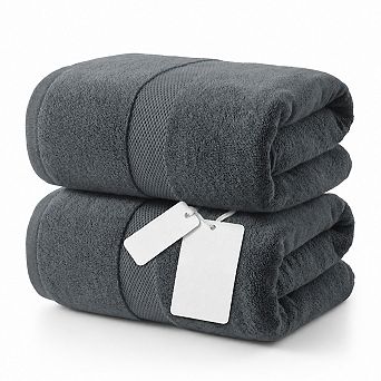 2-Pack 100% Cotton Soft Absorbent Quick Dry Durable Everyday Towels