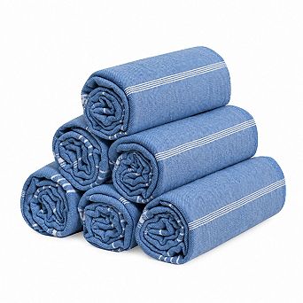 6-Pack Quick Dry Sand Free Turkish Cotton Beach Towels Lightweight Travel Blanket