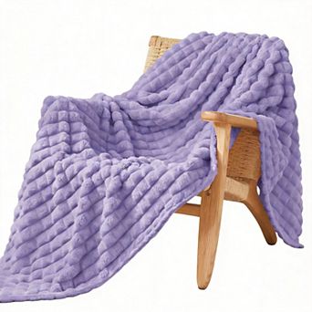 3D Checked Fleece Throw Blanket For Couch