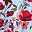 Blue Red Flower
