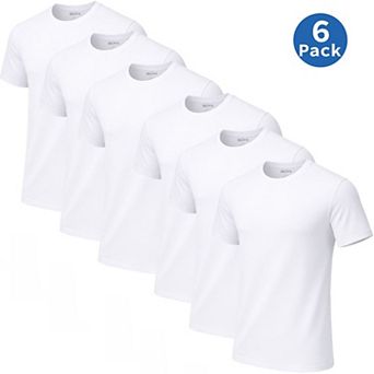 Men's Classic 100% Cotton Short Sleeve Crew Neck Undershirts 6 Pack