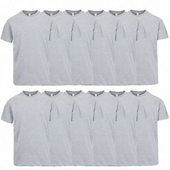 Galaxy M&T Men's Premium Heavyweight Crew Neck Short Sleeve Tee 12 Pack