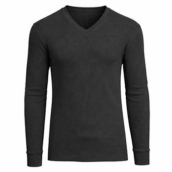 Galaxy By Harvic Men's Long Sleeve Waffle-Knit V-Neck Thermal Shirt